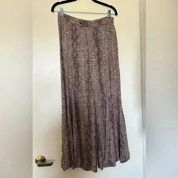 Like New Brown Print Wide Leg Anthropologie Pants - Picture 1 of 7